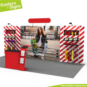 Tissu <span class=keywords><strong>de</strong></span> tension <span class=keywords><strong>pliable</strong></span> pratique en aluminium 10x20, <span class=keywords><strong>stand</strong></span> d'exposition facile à installer pour exposition - Product Image 1