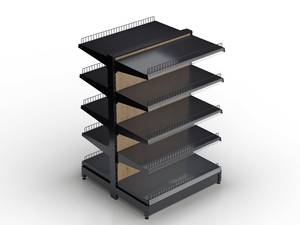 Elegante Estante <span class=keywords><strong>de</strong></span> Madera <span class=keywords><strong>y</strong></span> Metal con Acabado en Nogal para Diseño <span class=keywords><strong>de</strong></span> Tiendas <span class=keywords><strong>de</strong></span> <span class=keywords><strong>Licores</strong></span> - Product Image 2