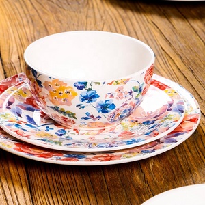 Plato de cena de cerámica con diseño de flor de Rosa de jardín exótico de La Habana cubana Cubiertos - Product Image 4