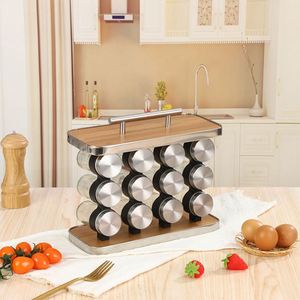 Spice Display <b>Big</b> Stand Spices Small Storage Containers Glass Spice <b>Jars</b> Rotating Rack Organizer With 20 <b>Jars</b> - Product Image 5