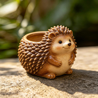 Vente directe usine : Statue d'animal en résine, artisanat, pot de fleurs hérisson, ornement en résine