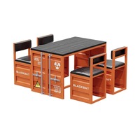 Ensemble table et chaises de salle à manger au thème industriel créatif, meubles de bar en métal pour salon et chambre à coucher, pour utilisation en restaurant