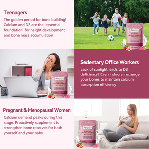 Suplemento Diario OEM de Marca Privada, Refuerzo Inmunológico, Suplemento Dietético para Huesos Fuertes, Venta al por Mayor de Calcium D3 en Tabletas Masticables Blandas - Product Image 4