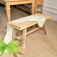 Banc long en bois ART NEST, style moderne, avec housse amovible, pour salon, chambre et salle à manger – Meuble d'appoint contemporain personnalisé