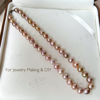 Perles d'eau douce Edison roses de Chine de 11-12 mm, texture crêpe, qualité AAAAA, pour la fabrication de bijoux, prix de gros