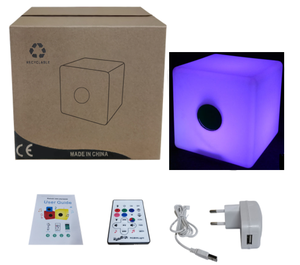 مكبر صوت LED متعدد الألوان (<span class=keywords><strong>16</strong></span> لونًا) مع إضاءة RGB، مصباح طاولة قابل لإعادة الشحن، مصباح موسيقي مضيء للحفلات والمناسبات - Product Image 5