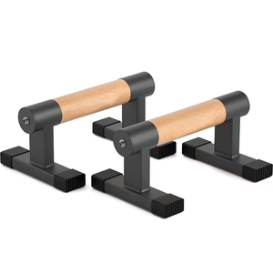 <span class=keywords><strong>Paralettes</strong></span> Stands Push up Bars Double Rod Trainer Sport Rack en bois push up support bars - Product Image 1