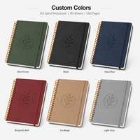 Carnet à spirales personnalisé en PU A5, logo personnalisé, 80 feuilles lignées, journal avec bande élastique, cadeau d'affaires pour le bureau