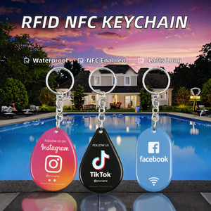 Porte-clés RFID étanche en PET/PVC <span class=keywords><strong>avec</strong></span> puce NFC ISO 1K 13,56 MHz et code QR personnalisé pour paiement et contrôle d'accès en hôtel - Product Image 3