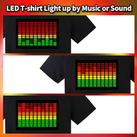 Offre Spéciale son égaliseur actif El T-shirt égaliseur lumière vers le bas Led t-shirt clignotant musique activé Led T-shirt