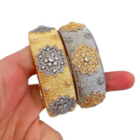Ilona haute qualité rétro italien Buccetti artisanat cuivre brossé plaqué or zircone anneau Bracelet à la mode couleur bloc Bracelet