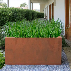 Grands pots à fleurs de jardin en acier Corten, pots à fleurs géants en métal pour arbres - Product Image 1