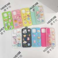 Étui de téléphone DIY 2 en 1 pour filles avec de jolis personnages de dessins animés en 3D-Matériau TPU + PC, pour iPhone 15 et Samsung S Series