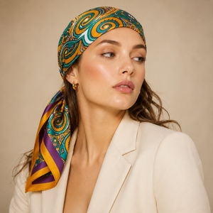 Reversible Adult Digital Print Silk <b>Square</b> <b>Scarf</b> Women Breathable Fashion European American Pattern All Seasons Daily Wear - Product Image 4