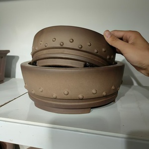 Pots de bonsaï de style antique non émaillés classiques de Yixing pots ronds avec clou - Product Image 3