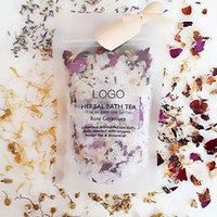 Sels de Bain Cristal Rose de l'Himalaya Naturels Bio OED, avec Fleurs, pour Bain Détente, Emballage Luxe Marque Privée