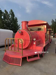 Kiosque alimentaire en forme de <span class=keywords><strong>train</strong></span> à motif de <span class=keywords><strong>chien</strong></span> de dessin animé rouge, stand de concession vintage personnalisé en forme de <span class=keywords><strong>train</strong></span>, bar à collations mobile pour site touristique - Product Image 6
