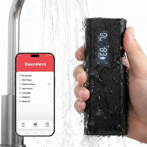 वाई-फाई ब्लूटूथ डिजिटल धातु वायरलेस फूड थर्मामीटर आईपी 68 वाटरप्रूफ मांस बेक 80 मीटर लंबी दूरी की निगरानी - Product Image 4