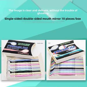 Espejo Bucal para Examen Dental, Acero Inoxidable, Mango de Plástico de Una o Dos Caras, Desinfectable a 134°C, 10 Unidades por Paquete - Product Image 3