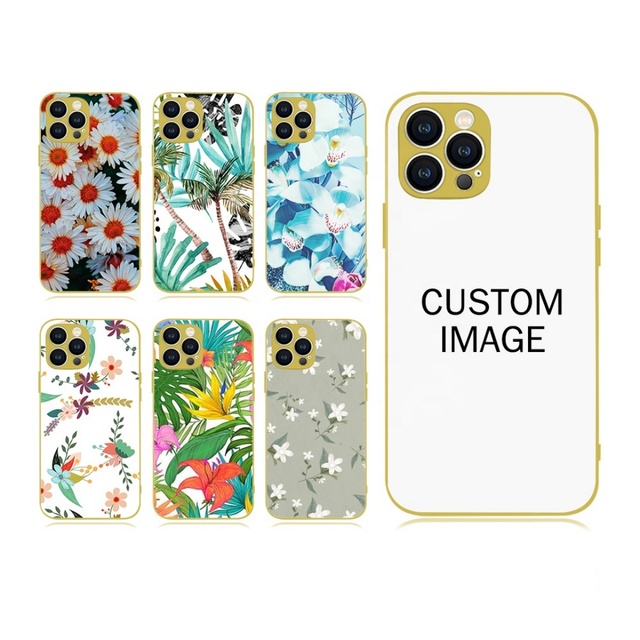 For IP 13 Pro Max Galvanized Phone Case Personalized Custom Logo Printed TPU+PC 2D Sublimation Blank Mobile Phone Cases