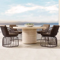Ensembles de mobilier d'extérieur pour centre de villégiature et jardin Ensembles de table et de chaises en rotin pour restaurants et cafés