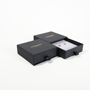 PackSecret Cajas de Joyería de Cartón Negro con Logotipo Personalizado, Estuches para Collares, Cajas Deslizantes para Joyería, Caja Deslizable - Product Image 2