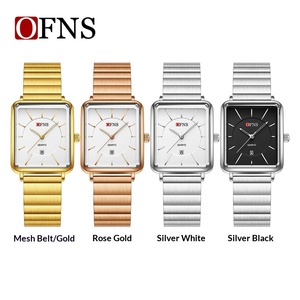 OFNS <span class=keywords><strong>1609</strong></span> Top-Marke Damen Quadratische Quarzuhren Elegantes Design Mode Stahlarmband Kalender Retro-Stil - Product Image 2