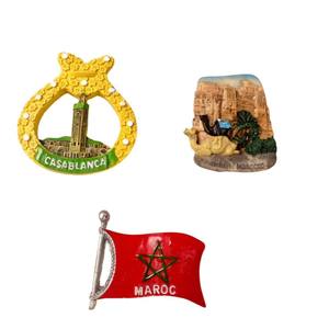 Pegatina de resina para refrigerador con la bandera de Marruecos, atracciones turísticas, recuerdos arquitectónicos, pegatina tridimensional para refrigerador - Product Image 1