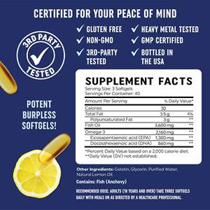 OEM ODM Mind Brain Healthcare integratore Deap Sea <span class=keywords><strong>Omega</strong></span> 3 Soft Capsule EPA + DHA olio di pesce - Product Image 4