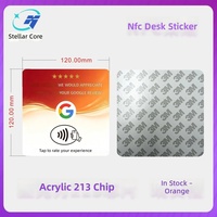 Autocollants de table en acrylique NFC en stock direct usine, présentoirs de codes QR, cartes RFID passives haute fréquence pour cartes d'avis Google