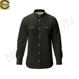 เสื้อตกปลาผู้ชายแบบสั่งทำ แขนยาว โพลีเอสเตอร์ แห้งเร็ว ป้องกันรังสียูวี คอปกติดกระดุม - Product Image 5