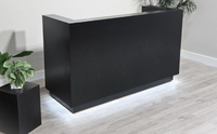 Comptoir de réception modulaire personnalisé noir mat de haute qualité pour exposition, magasin ou entreprise