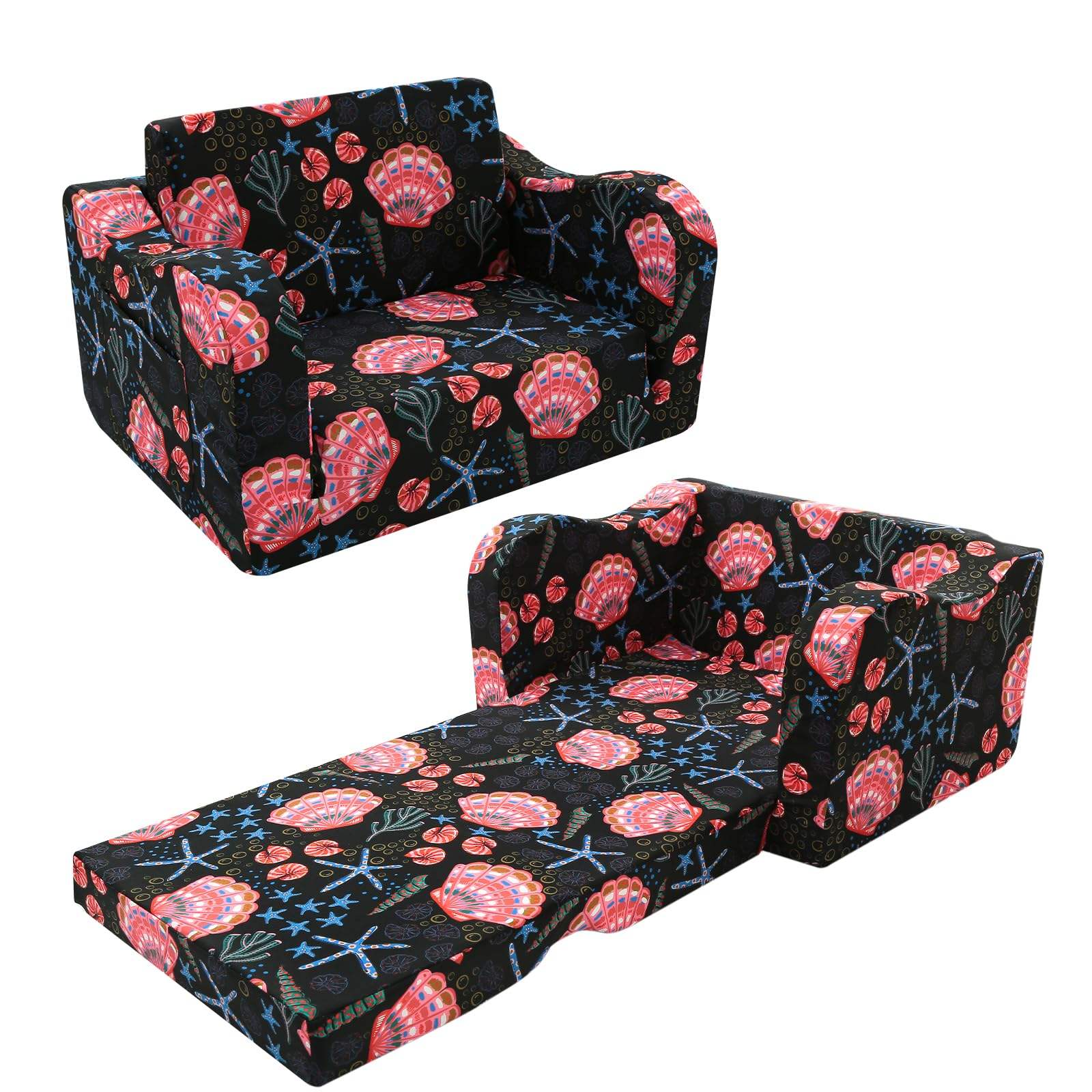 Imprimé Coquillage Noir