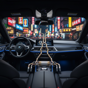 Système d'échappement arrière en titane pour <span class=keywords><strong>Mercedes</strong></span> C43 AMG 3.0T, embouts en fibre de carbone quadruples, poli miroir, épaisseur 1,5 mm - Product Image 2