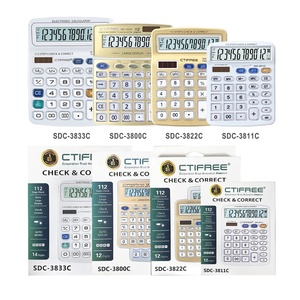 Calculatrice de bureau électronique fantaisie 12-14 chiffres cadeau de bureau et d'école <span class=keywords><strong>99</strong></span> étapes double fonction de vérification de l'alimentation en plastique Durable - Product Image 1