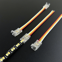 Connecteur sans soudure OA3P 3 broches bicolore pour bande lumineuse, connecteur d'angle en L pour PC, bande lumineuse COB basse tension sans soudure