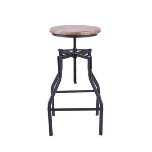 Chaises de bistrot français commercial industriel chaise d'ascenseur de tige de <span class=keywords><strong>vis</strong></span> <span class=keywords><strong>tabouret</strong></span> en <span class=keywords><strong>bois</strong></span> de base de fer de cru pour l'hôtel de bistro de restaurant - Product Image 1