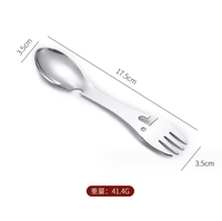 SOLO WILD Outils de survie en plein air 5 en 1 Camping Kit EDC multifonctionnel Fourchette pratique Couteau Cuillère Ouvre-boîte