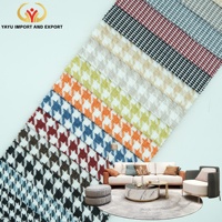 Tissu textile d'ameublement 100% polyester confortable, tissé jacquard, respirant, teint en fil, uni, ressemblant à du lin