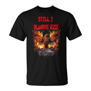 Camiseta Phoenix Rising negra con diseño gráfico Still I Always Rise, ropa para hombre - Product Image 2