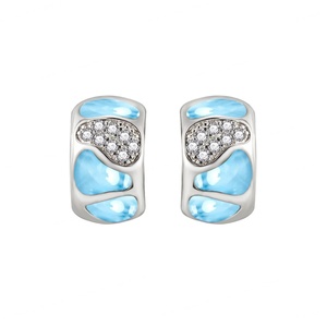 Vente en gros de bijoux en argent sterling 925, pierre naturelle, boucles d'oreilles en larimar bleu de Dominica - Product Image 1