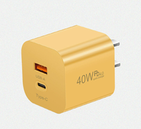 Chargeur mural rapide portable PD 40W pour téléphone portable, USB Type-C, pour iPhone, pour Samsung, adaptateur de voyage, Royaume-Uni, UE, États-Unis