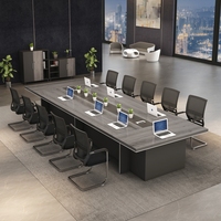 Table de réunion de bureau, bureau de travail, mesa de reuniones, mobilier de bureau, tables de conférence modernes et chaises, ensemble de bureau de direction