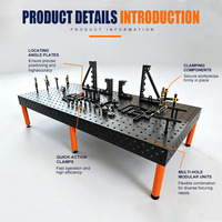 Table de soudage flexible 3D en acier D28, surface nitrurée, plateforme de soudage modulaire avec pieds de support