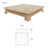 EKAR Vera Grande table basse en bois massif Pièce maîtresse de salon minimaliste vintage et rustique pour la salle à manger, les meubles de maison