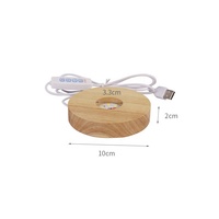 Lampe de chevet en bois de bambou, lumière blanche chaude, 16 couleurs RGB changeantes, télécommande, décoration de chambre, boule de cristal 3D, artisanat, veilleuse