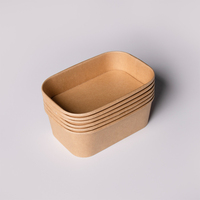 Boîte alimentaire jetable haut de gamme en kraft rectangulaire avec couvercle, personnalisable avec logo OEM, vente en gros, boîte biodégradable