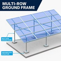 Système de montage solaire au sol à poteau unique, avec structure en acier Zn-Al-Mg conçue pour des sites inégaux et espacement flexible des poteaux