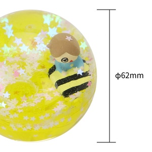 Balle rebondissante 60MM/6CM en TPU, motif dessin animé fantaisie, avec liquide scintillant, paillettes, sable de neige, sequins flottants et bulles d'huile/eau effet lave - Product Image 6