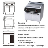 Pemanggang Gas Stainless Steel Silver 1/3 Pit dengan Kabinet Dasar 11.8KW Peralatan Dapur Komersial untuk Restoran & Hotel
